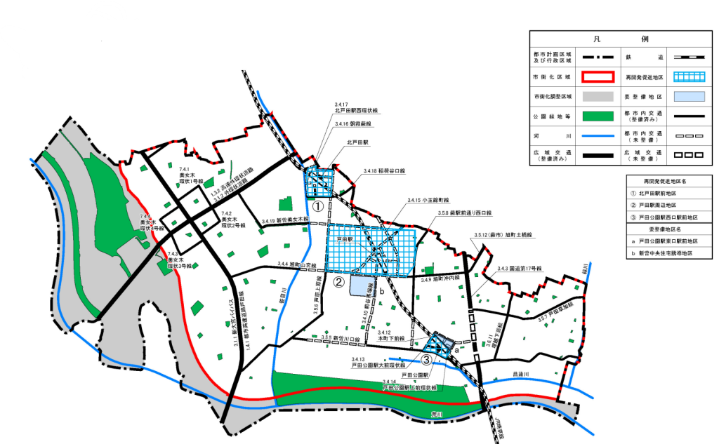 戸田市都市計画区域都市再開発方針図